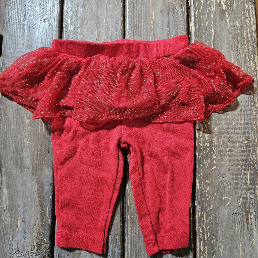 💝💝5/$25💝💝Carter's Red Ruffled Skirt Leggings